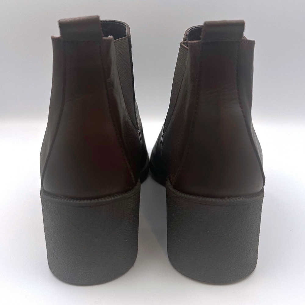 Aerosoles Brown Faux Leather Ankle Boots‎ Slip-On Chelsea Style Womens Size 8.5 - Picture 4 of 6